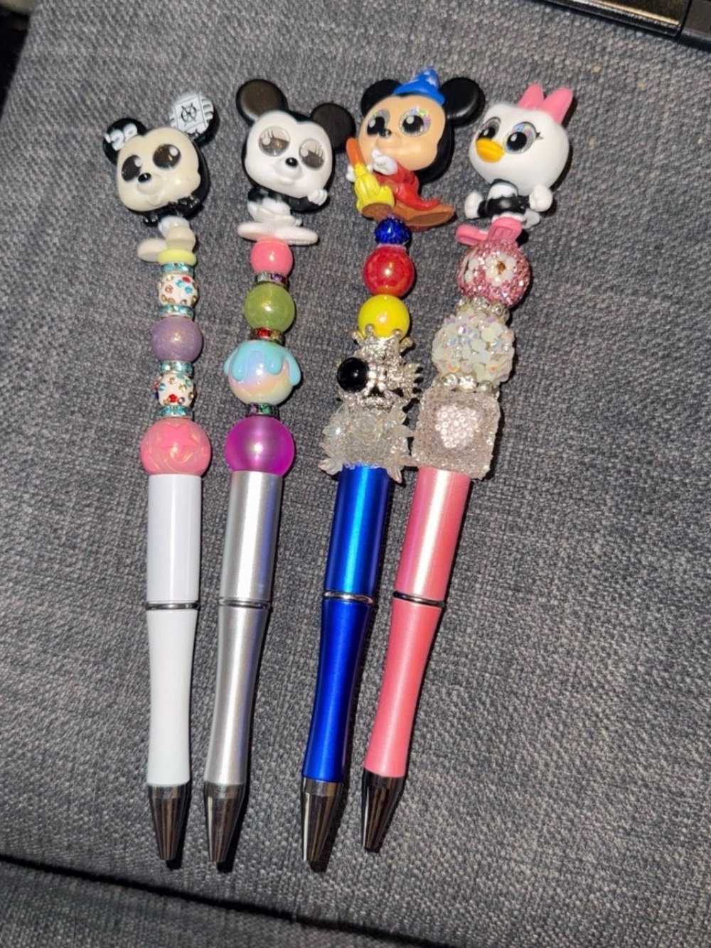 Cute Character Beaded Ballpoint Pens - Assorted Colors